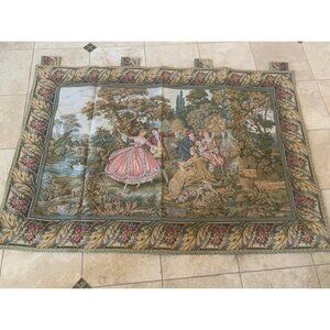 New Tapestry Italy Large Wall Hanging Courting Scene